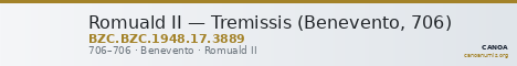 Romuald II — Tremissis (Benevento, 706) — CANOA