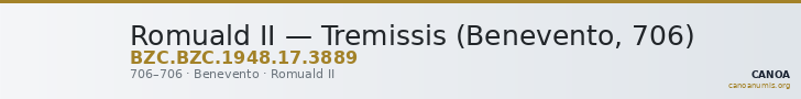 Romuald II — Tremissis (Benevento, 706) — CANOA