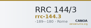 RRC 144/3 — CANOA