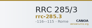 RRC 285/3 — CANOA
