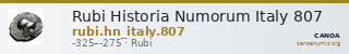 Rubi Historia Numorum Italy 807 — CANOA