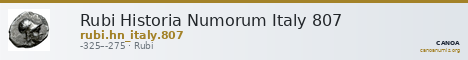 Rubi Historia Numorum Italy 807 — CANOA