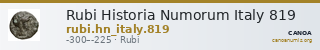 Rubi Historia Numorum Italy 819 — CANOA