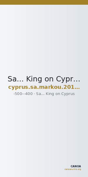 Sa... King on Cyprus Cyprus Markou 2011 1-6 — CANOA