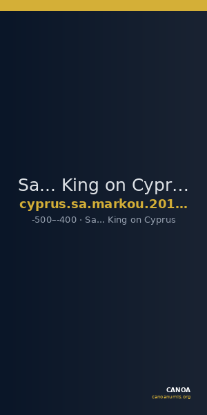 Sa... King on Cyprus Cyprus Markou 2011 1-6 — CANOA