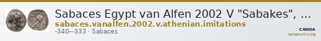 Sabaces Egypt van Alfen 2002 V "Sabakes", Athenian imitations — CANOA