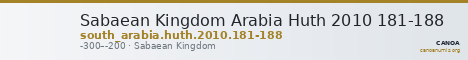 Sabaean Kingdom Arabia Huth 2010 181-188 — CANOA