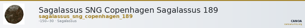 Sagalassus SNG Copenhagen Sagalassus 189 — CANOA