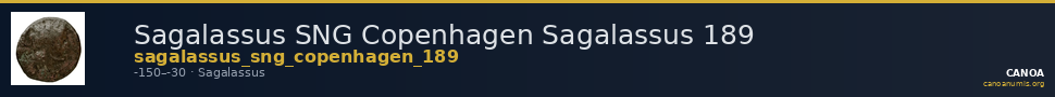 Sagalassus SNG Copenhagen Sagalassus 189 — CANOA