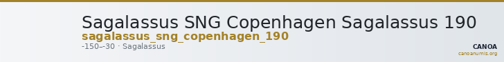 Sagalassus SNG Copenhagen Sagalassus 190 — CANOA
