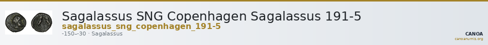 Sagalassus SNG Copenhagen Sagalassus 191-5 — CANOA