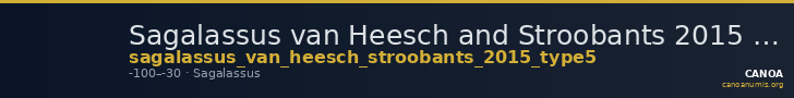 Sagalassus van Heesch and Stroobants 2015 Type 5 — CANOA