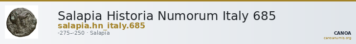Salapia Historia Numorum Italy 685 — CANOA