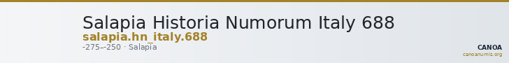 Salapia Historia Numorum Italy 688 — CANOA
