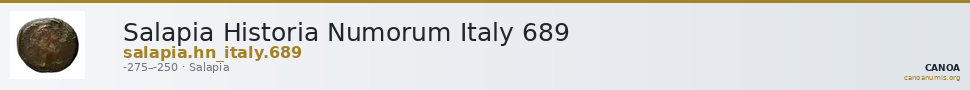 Salapia Historia Numorum Italy 689 — CANOA
