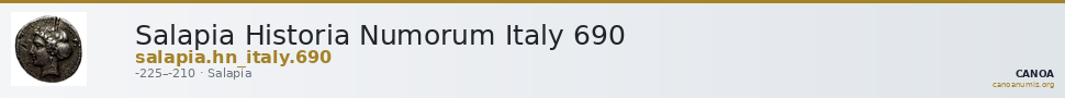 Salapia Historia Numorum Italy 690 — CANOA