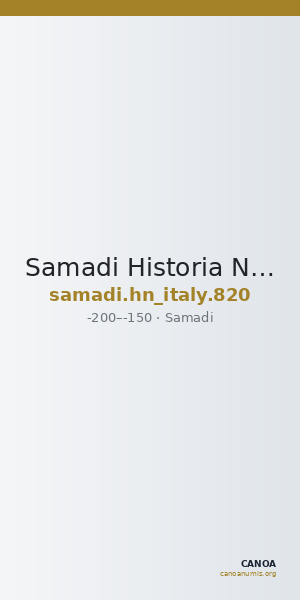 Samadi Historia Numorum Italy 820 — CANOA