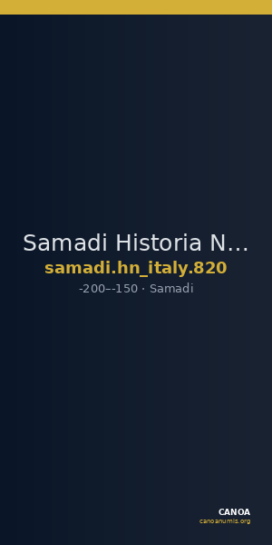 Samadi Historia Numorum Italy 820 — CANOA