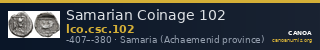 Samarian Coinage 102 — CANOA