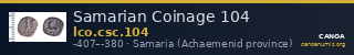 Samarian Coinage 104 — CANOA