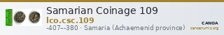 Samarian Coinage 109 — CANOA