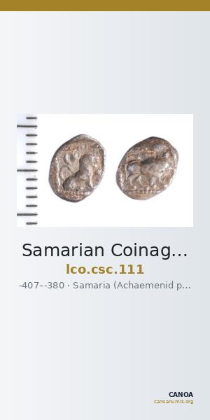 Samarian Coinage 111 — CANOA