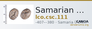 Samarian Coinage 111 — CANOA