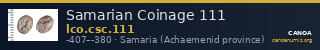Samarian Coinage 111 — CANOA