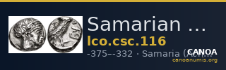 Samarian Coinage 116 — CANOA