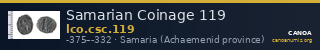 Samarian Coinage 119 — CANOA