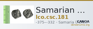 Samarian Coinage 181 — CANOA