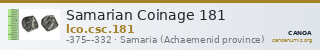 Samarian Coinage 181 — CANOA