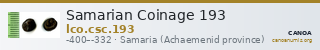 Samarian Coinage 193 — CANOA