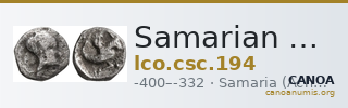 Samarian Coinage 194 — CANOA