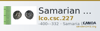 Samarian Coinage 227 — CANOA