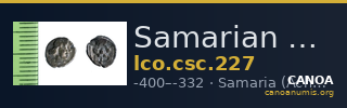 Samarian Coinage 227 — CANOA