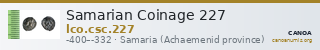 Samarian Coinage 227 — CANOA