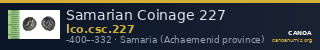 Samarian Coinage 227 — CANOA