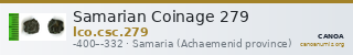 Samarian Coinage 279 — CANOA