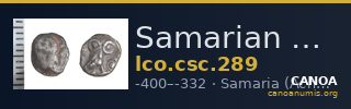 Samarian Coinage 289 — CANOA
