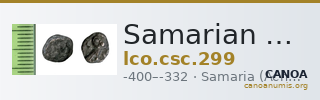Samarian Coinage 299 — CANOA