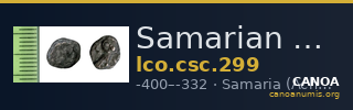 Samarian Coinage 299 — CANOA