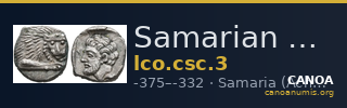 Samarian Coinage 3 — CANOA