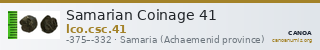 Samarian Coinage 41 — CANOA