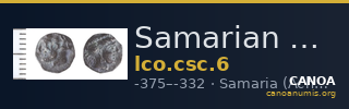 Samarian Coinage 6 — CANOA