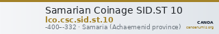 Samarian Coinage SID.ST 10 — CANOA