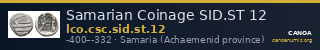 Samarian Coinage SID.ST 12 — CANOA