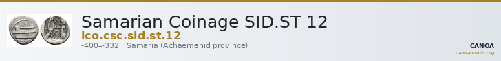 Samarian Coinage SID.ST 12 — CANOA