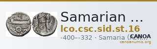 Samarian Coinage SID.ST 16 — CANOA