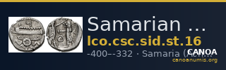 Samarian Coinage SID.ST 16 — CANOA